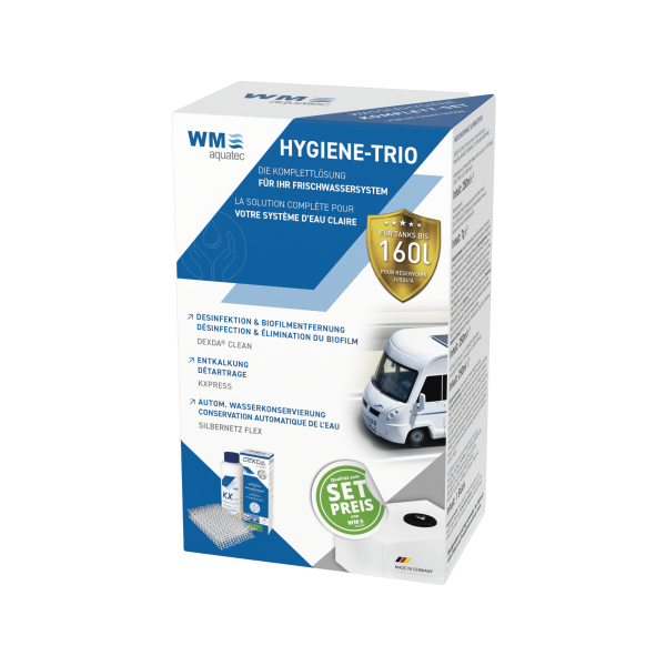 Hygiene-Trio (Reinigung, Desinfektion & autom. Wasserkonservierung)
